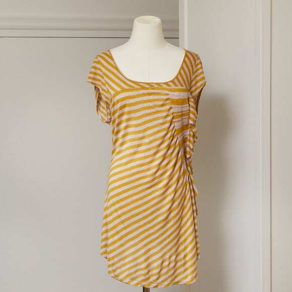 Anthropologie Striped Flutter Sleeve Asymmetrical Tunic (Dress) NWOT - Picture 1 of 5